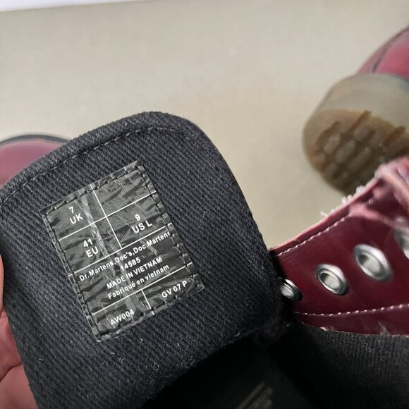 Dr Martens Vegan Cherry Red Boots Women's Size 9 US - Picture 11 of 11